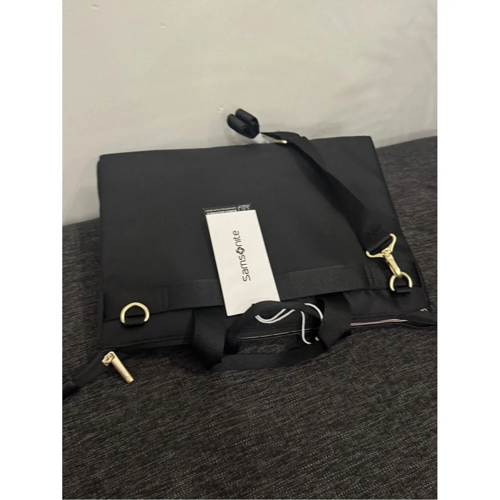 Samsonite Black Briefcase Gold MOBILE SOLUTION 2 CONVERTIBLE SLIM BRIEF, bag